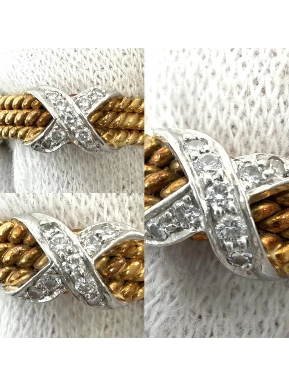 Tiffany & Co Ring Jean Schlumberger a Creasing Sally Platinum 18K Yellow Gold